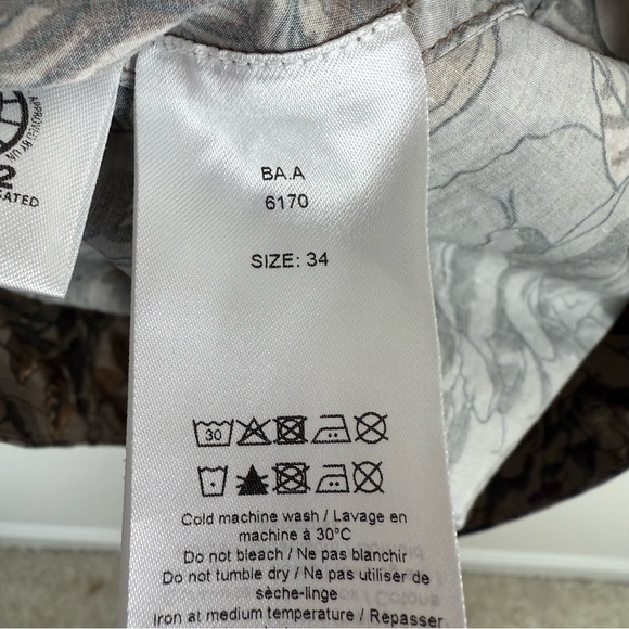 Ganni Floral Puff Sleeve Organic Cotton Poplin Mini Dress Brown - Picture 8 of 9